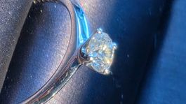 Diamant Soltärring 0.4 ct. 14k Weissgold. Gr.50  NP 2350.-