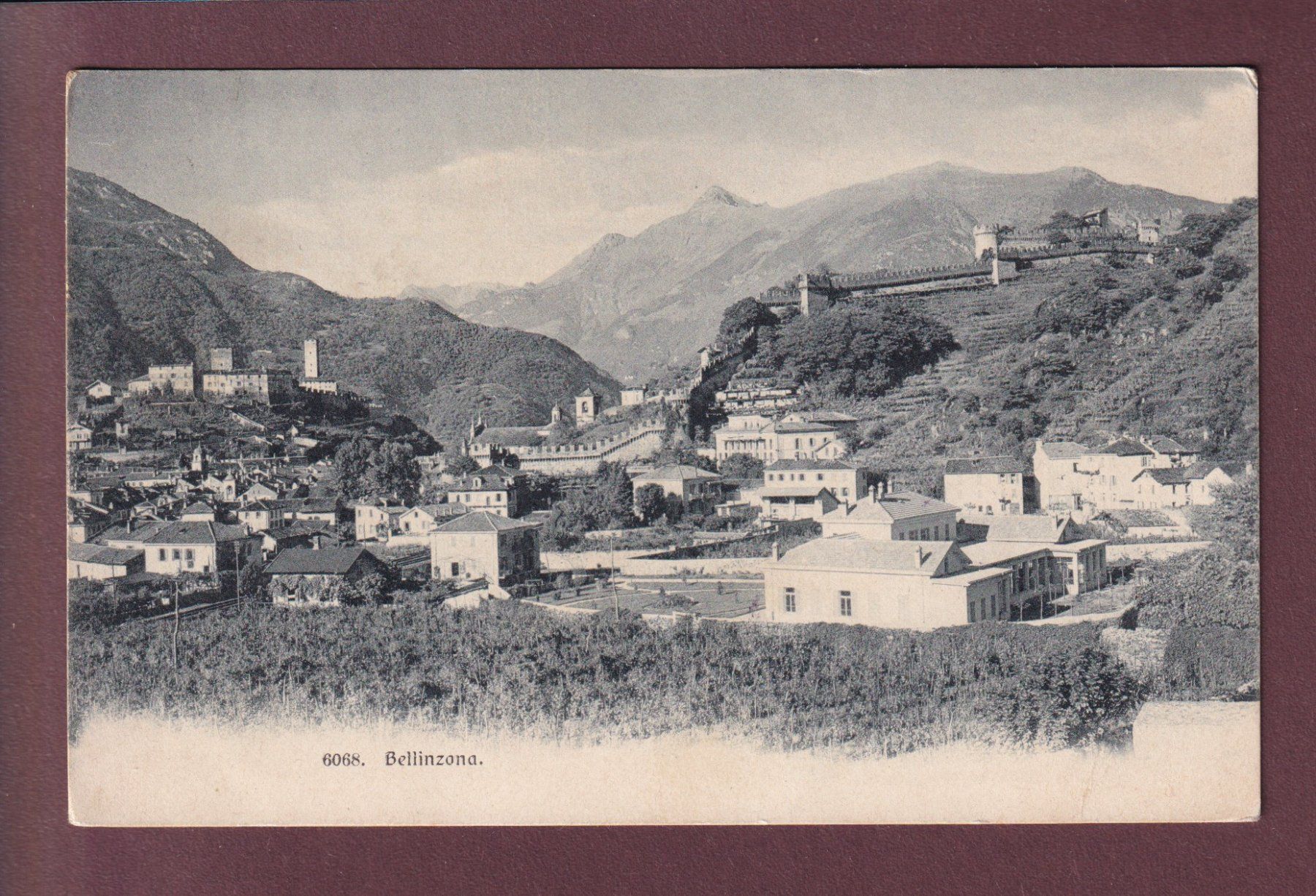 Ansichtskarten: BELLINZONA - Vista generale - 1908 – Gebraucht aus Pully von nicecards