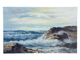 HENRY M. - paysage marin à l'huile sur toile