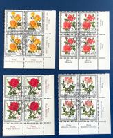 1972 Pro Juventute Rosen Satz ET mit 2 Tabs rechts und Unten