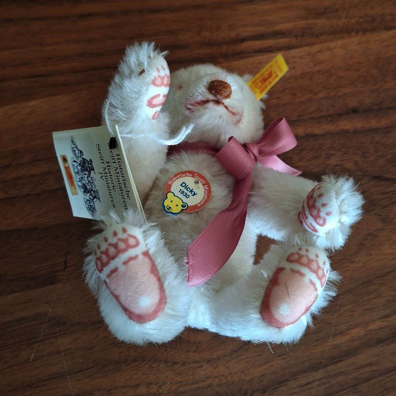 Steiff Giocattoli: Steiff Dicky 1930 - Replica 1993/95, 16 cm – Usato da Weggis venduto da Mylemontree 1