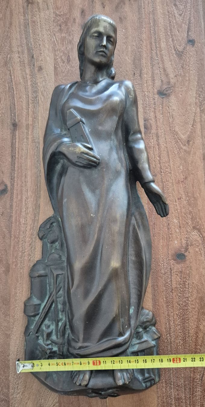 Sculture & Statue: Wunderschöne Bronze Figur/Relief HEILIGE BARBARA 7KG – Usato da Zürich venduto da Dalema13 7