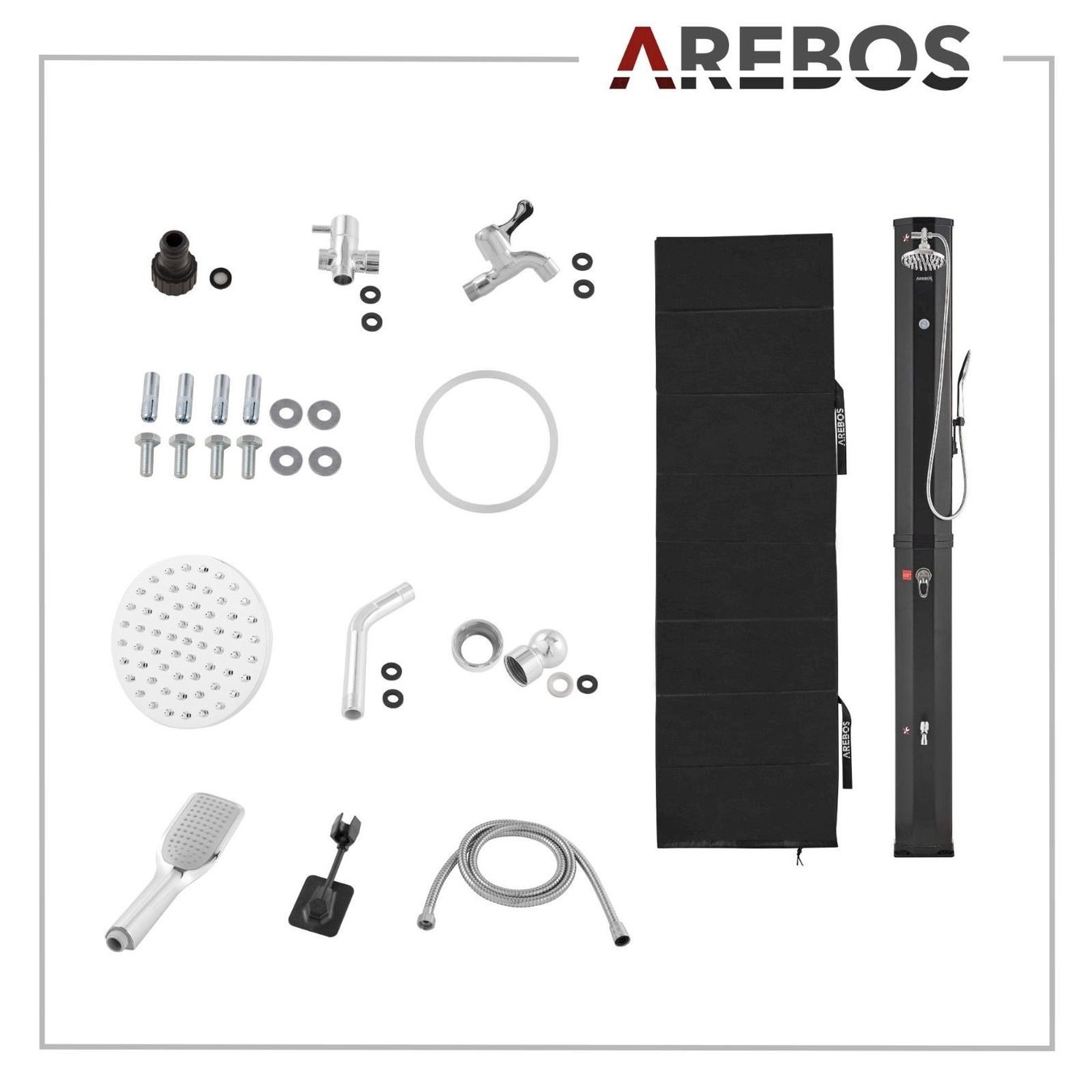 Docce: AREBOS 60 L Solardusche schwarz – Nuovo e nell'imballaggio originale da Bottighofen venduto da zaap 7