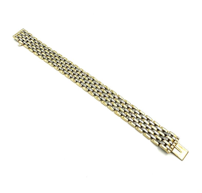 Bracelet à Maillons Panthère Acier Inoxydable Avec Caoutchouc Brun - Neuf Avec étiquettes