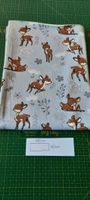 Jersey Reh Motiv grau 110 cm mal 50 cm neuwertig