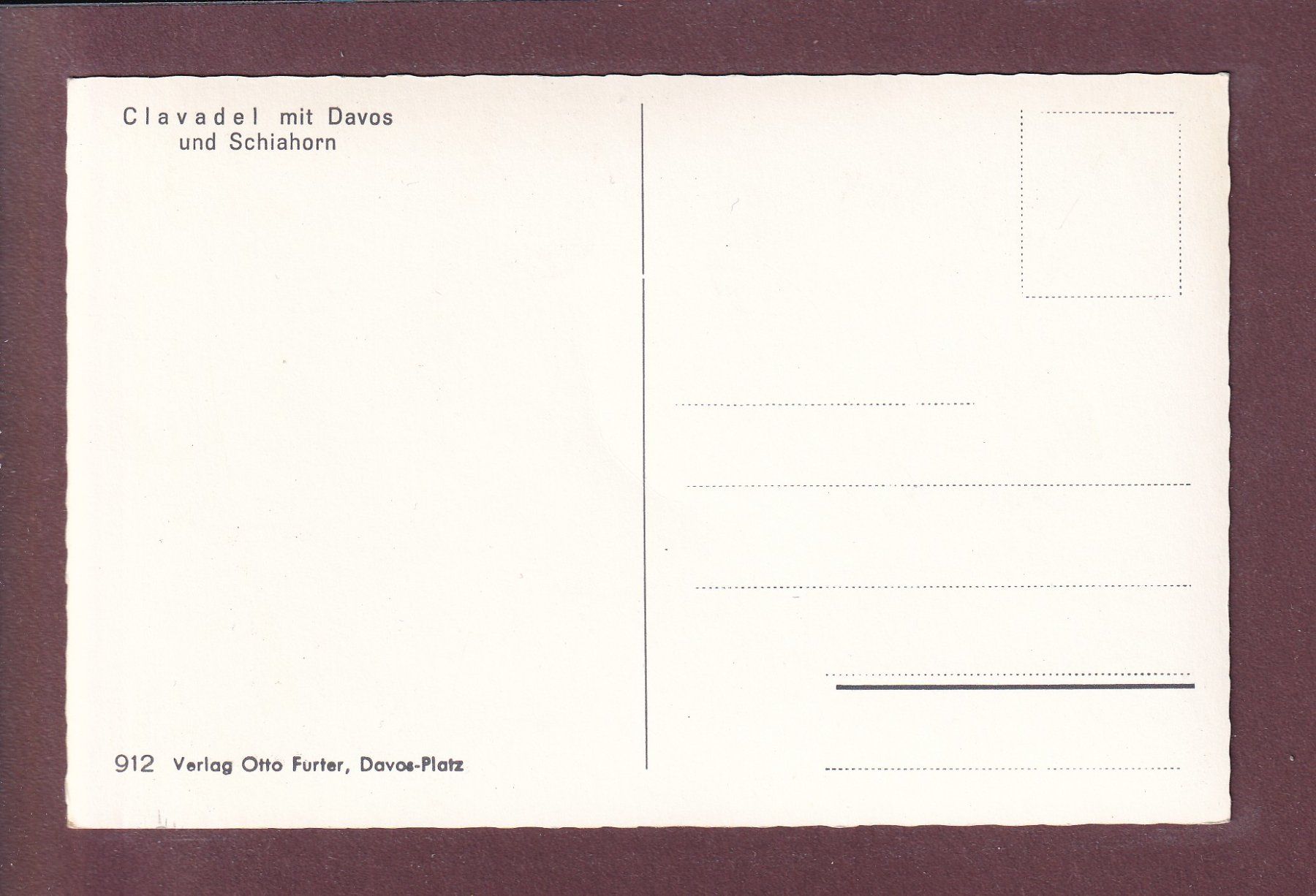 Cartes postales: CLAVADEL mit Davos - Schiahorn – D'occasion à Pully par nicecards 1