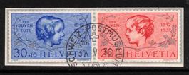 1937 Pro Juventute Block Ausschnitte ʘ