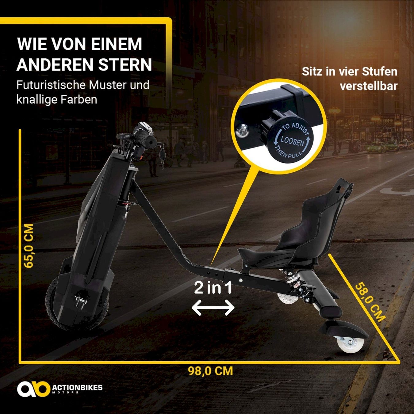 Véhicules pour enfants: Elektro-Drift-Trike Schwarz – Neuf avec emballage d'origine à Bottighofen par zaap 6