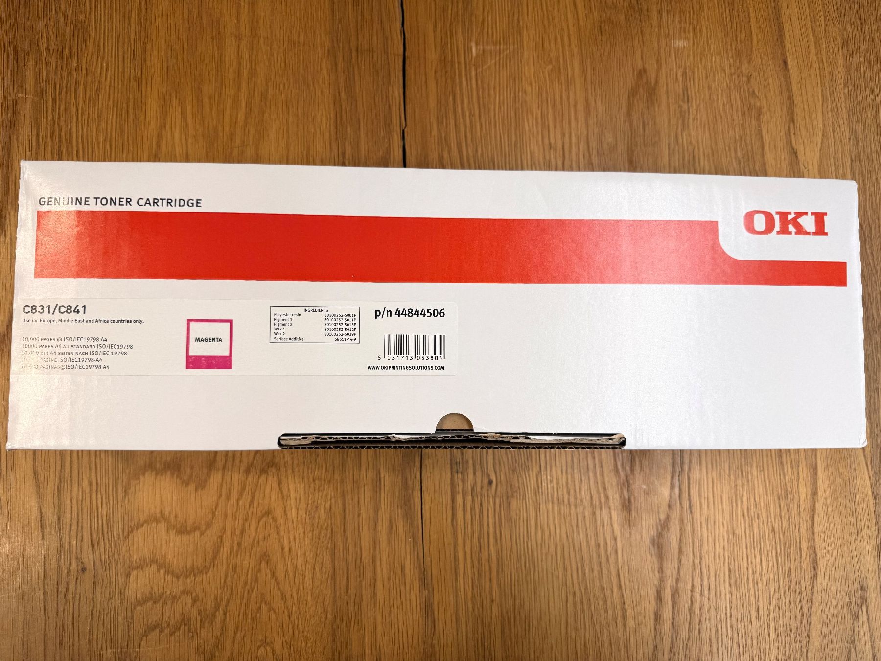 Oki Druckerpatronen & Toner: Oki Toner Magenta p/n 44844506 C831/C841 – Neu und originalverpackt aus Wil SG von gianon