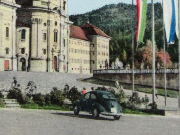 Ansichtskarten: EINSIEDELN KLOSTER VW KÄFER OLDTIMER AUTO OLDTIMER AK SZ – Gebraucht aus Ettingen von Hausi4711 1