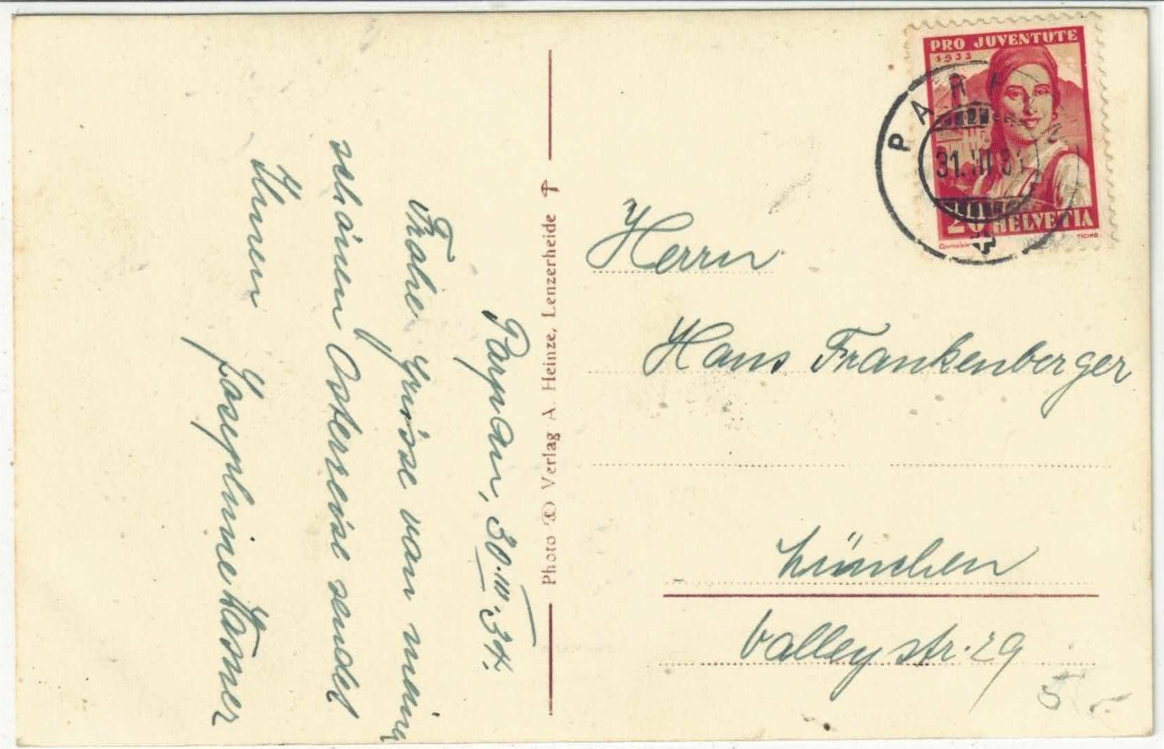 Ansichtskarten: Parpan - Generalansicht im Winter – Gebraucht aus Ettingen von Kartenplanet 1