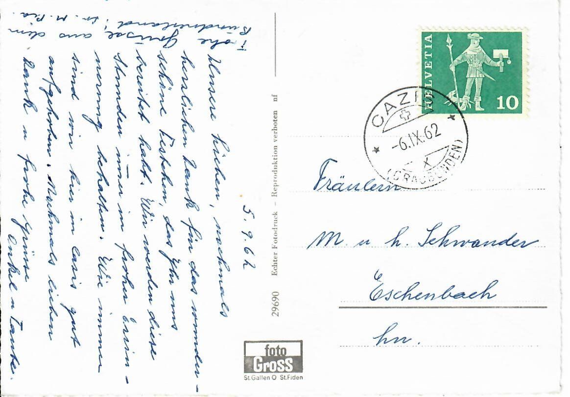Cartoline postali: Cazis – Usato da Hochdorf venduto da Ziegel-16 1