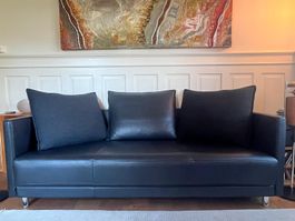 Rolf Benz Sofa Leder schwarz