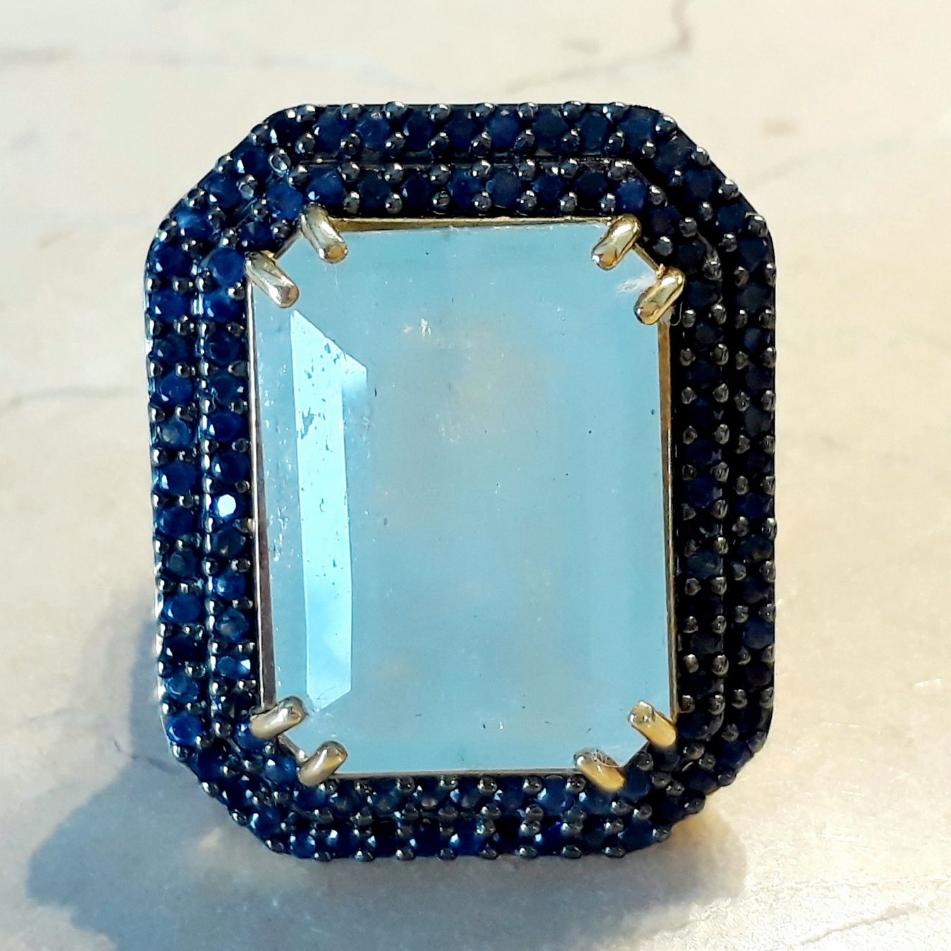 Anelli: Ring Aquamarin Safir 57 – Nuovo (secondo la descrizione) da Zürich venduto da Bieter04 8