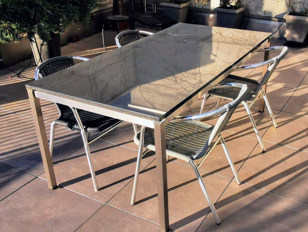 Gartentisch Granit / Edelstahl 180 x 90 Kaufen auf Ricardo