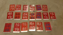 Velo Schilder Sammlung Kanton 19 Stk. Konvolut Schweiz Alt