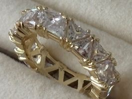 Luxus Elegante Ring Memoire Zirkonia 17/7 Farbe : Gold