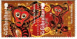 Briefmarken "Jahr des Affen". Gibraltar