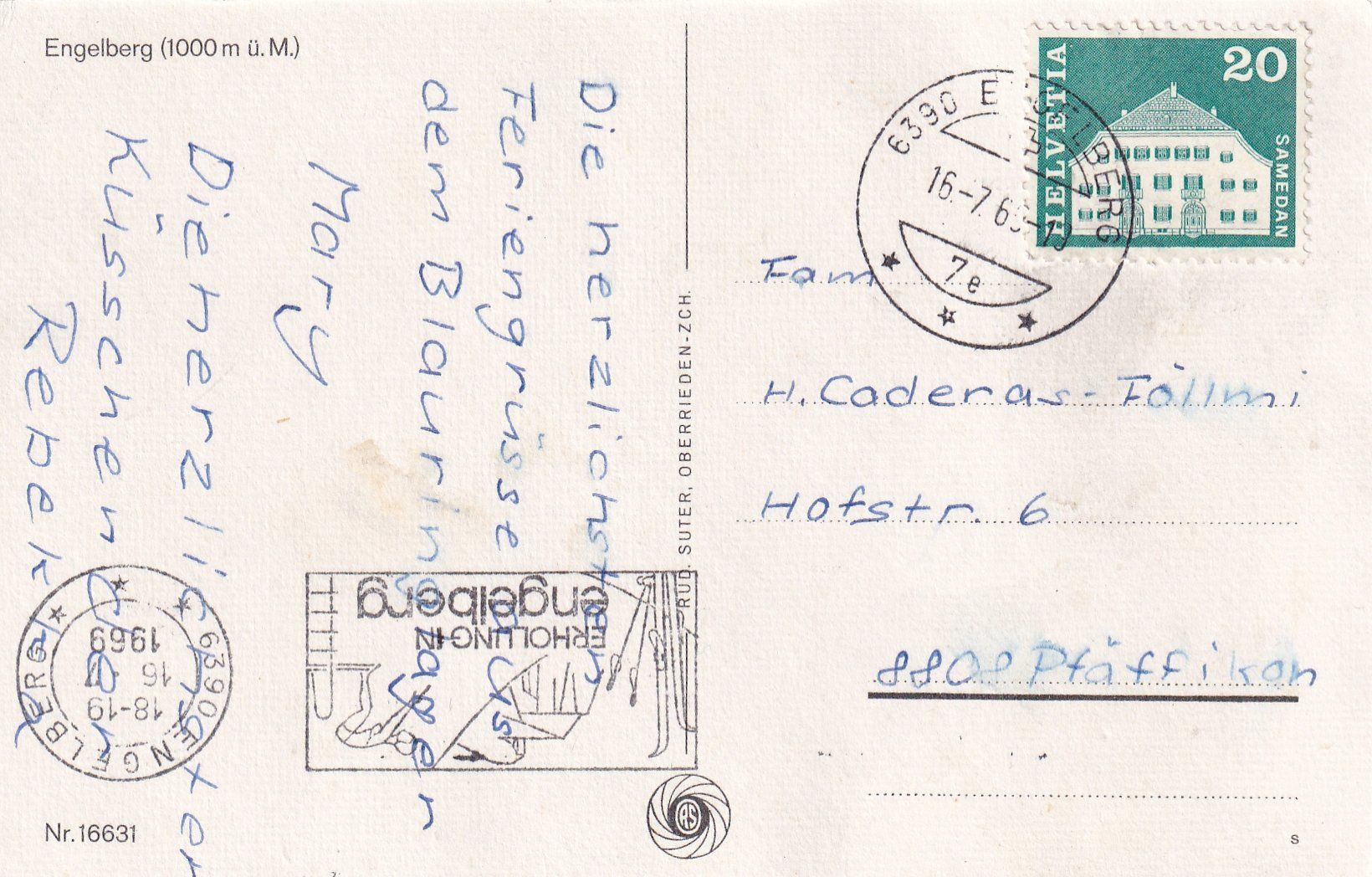 Cartoline postali: Engelberg (4 Ansichten) /ay – Usato da Hombrechtikon venduto da Rudolf07 1
