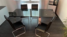 Esstisch ausziehbar Glas Metall guter Zustand