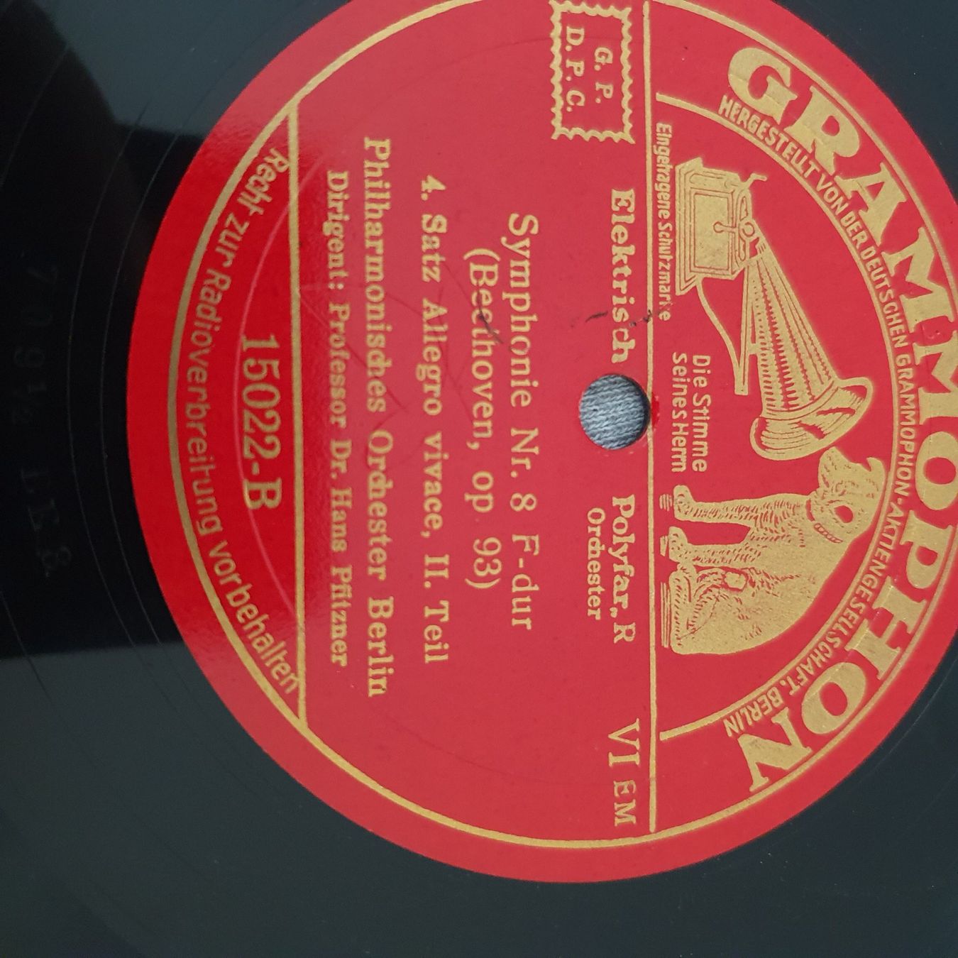 Schallplatten: Schellackplatte Beethoven op. 93, Symphony Nr. 8 F-dur – Gebraucht aus Chur von BettinaOlczyk 1