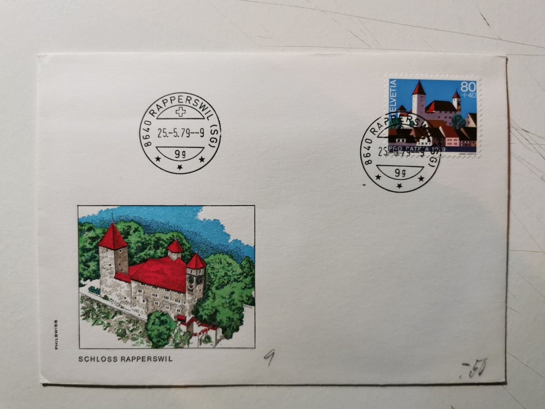 Tutti i francobolli: Enveloppe Rapperswil 25.5.1979 – Usato da Pailly venduto da jme99