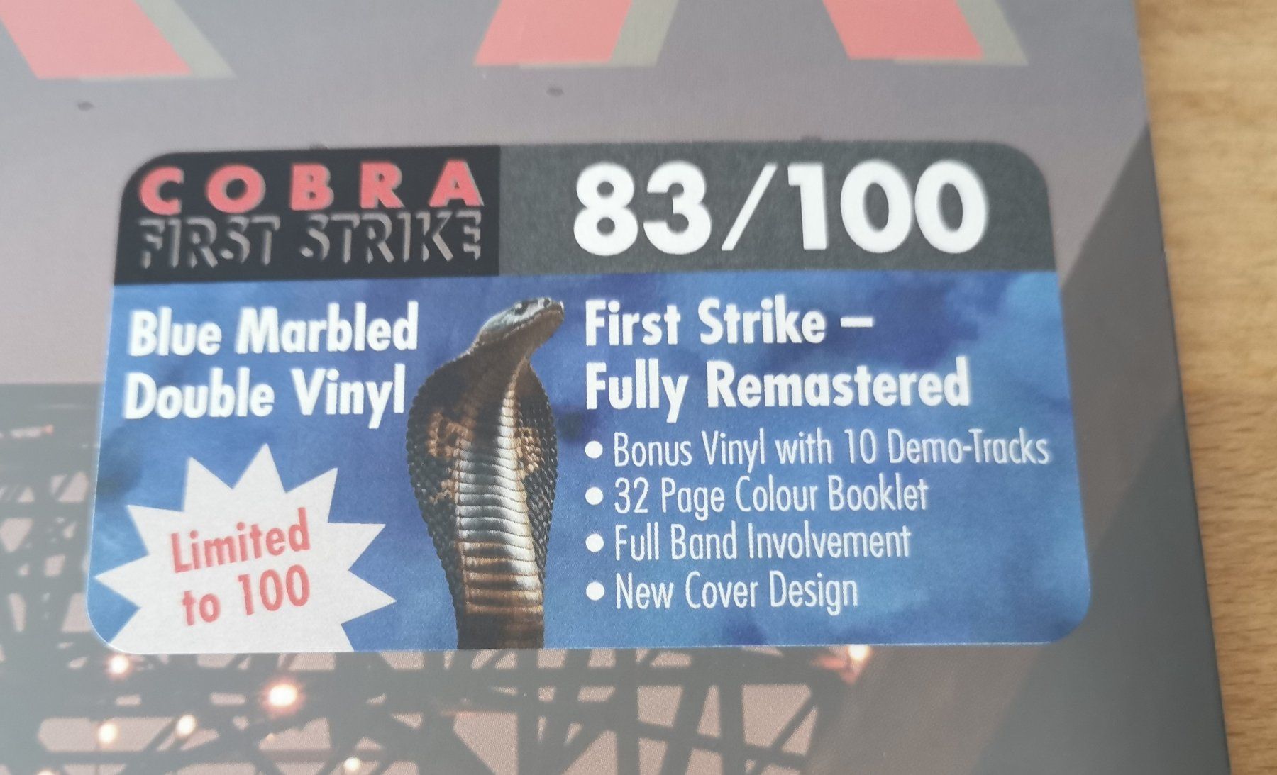 Schallplatten: COBRA: First strike 2-LP Remaster + Autogramm Mandy KROKUS – Gebraucht aus Münchwilen TG von Swb 1