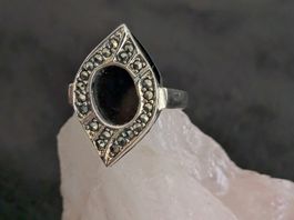 Ring Silber 925 mit schwarzem Stein