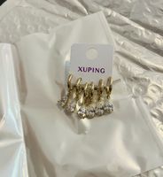 Xuping Ohrringe Tropfen Kristall Goldfarben