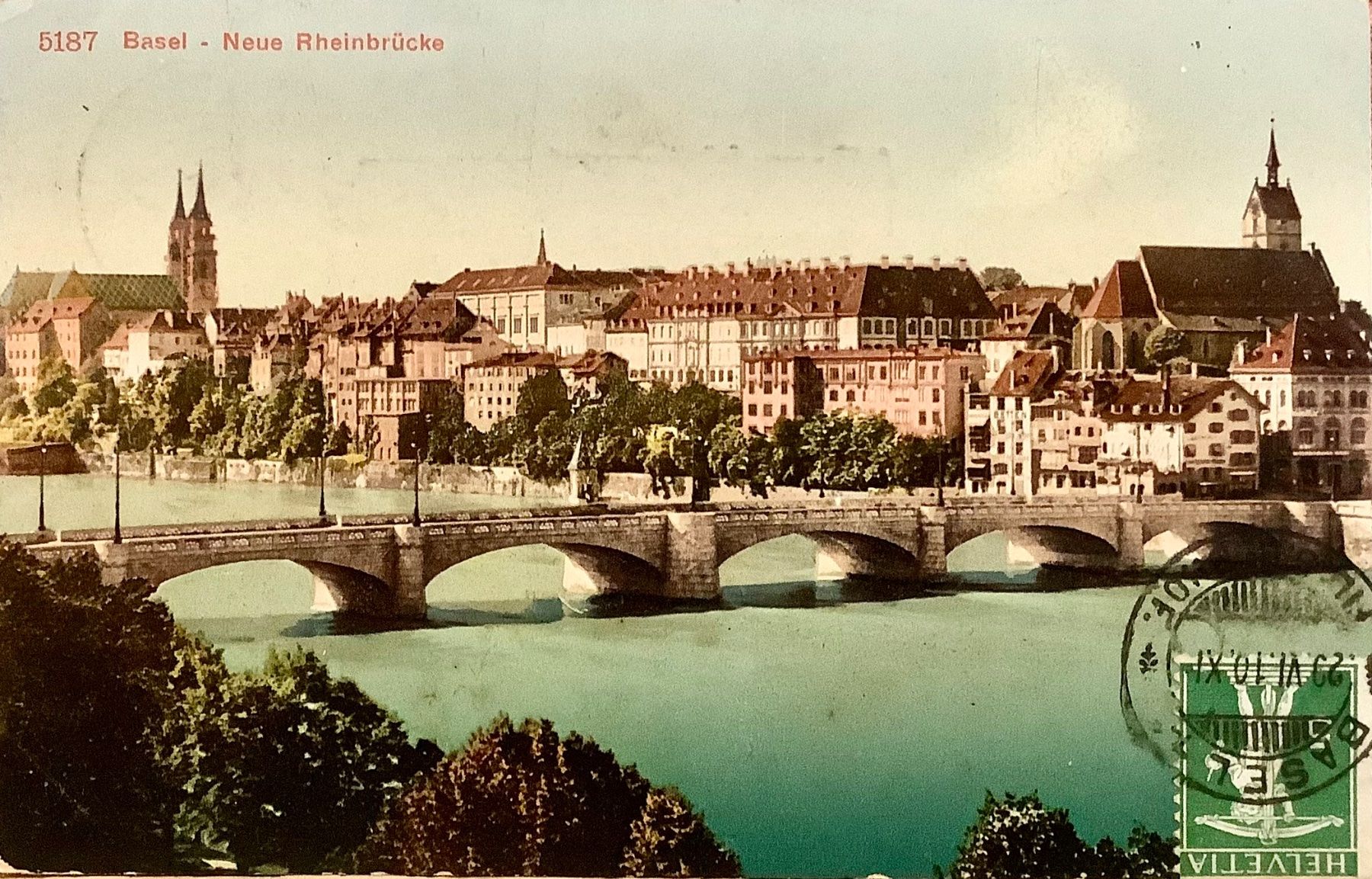 Ansichtskarten: 1910 - NEUE RHEINBRÜCKE - Basel – Gebraucht aus Root von ENGLAND-TREASURES 1