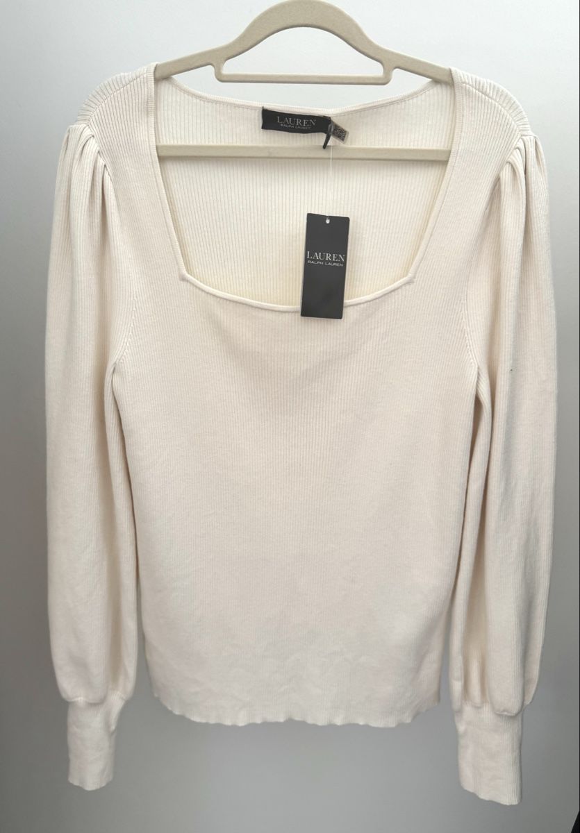 Ralph Lauren Pullover & Sweatshirts: Ralph Lauren Rib Strickpullover Creme – Neu und originalverpackt aus Zürich von di_archive