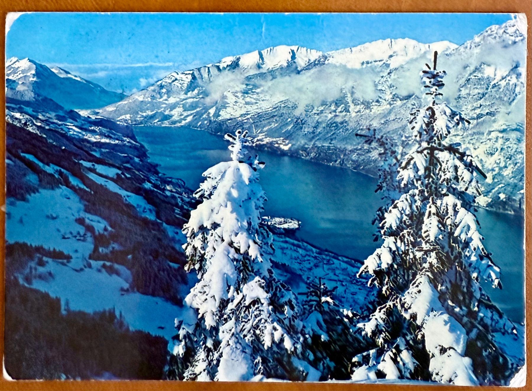 Cartoline postali: Flumserberge Blick Walensee Winter  1986 – Usato da Lutry venduto da Ediego