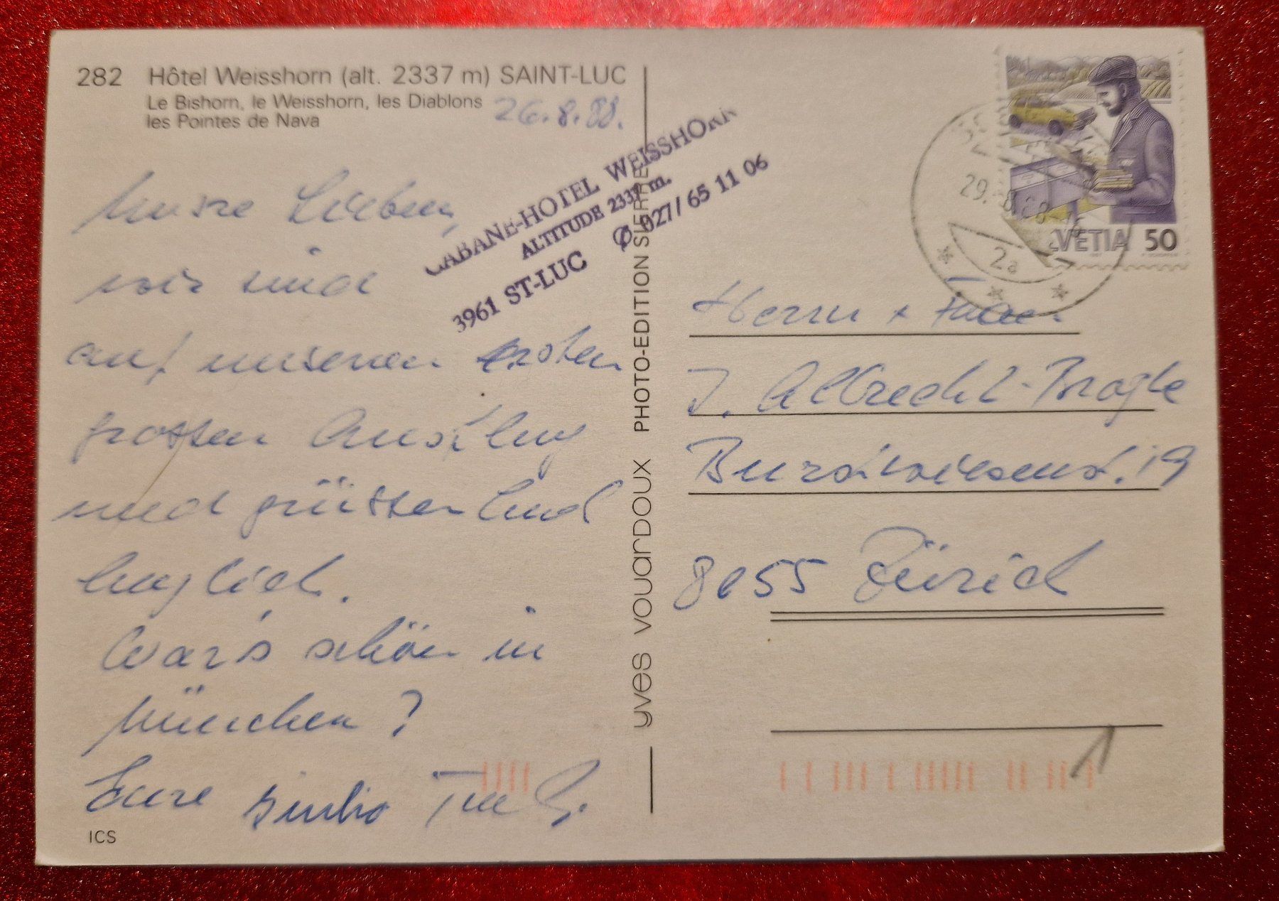Cartoline postali: Weisshorn, Saint-Luc 1988 – Usato da Melchnau venduto da Arthurius 1