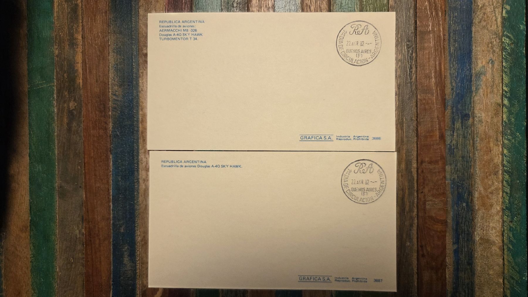 Cartoline postali: 1982 Argentinen Militärflugzeuge  – Usato da Arni AG venduto da Moth68 1