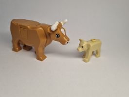 LEGO Medium Nougat Cow with Tan Calf