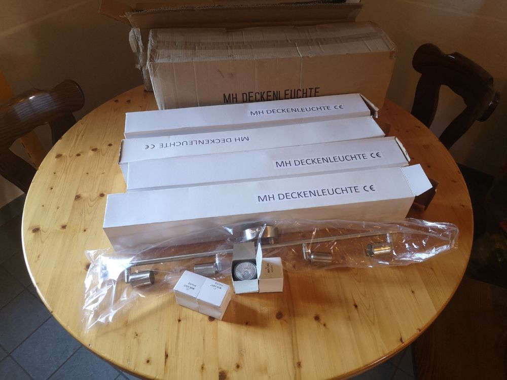 Deckenleuchte, Lampe Deckenstrahler Edelstahl Neu 5