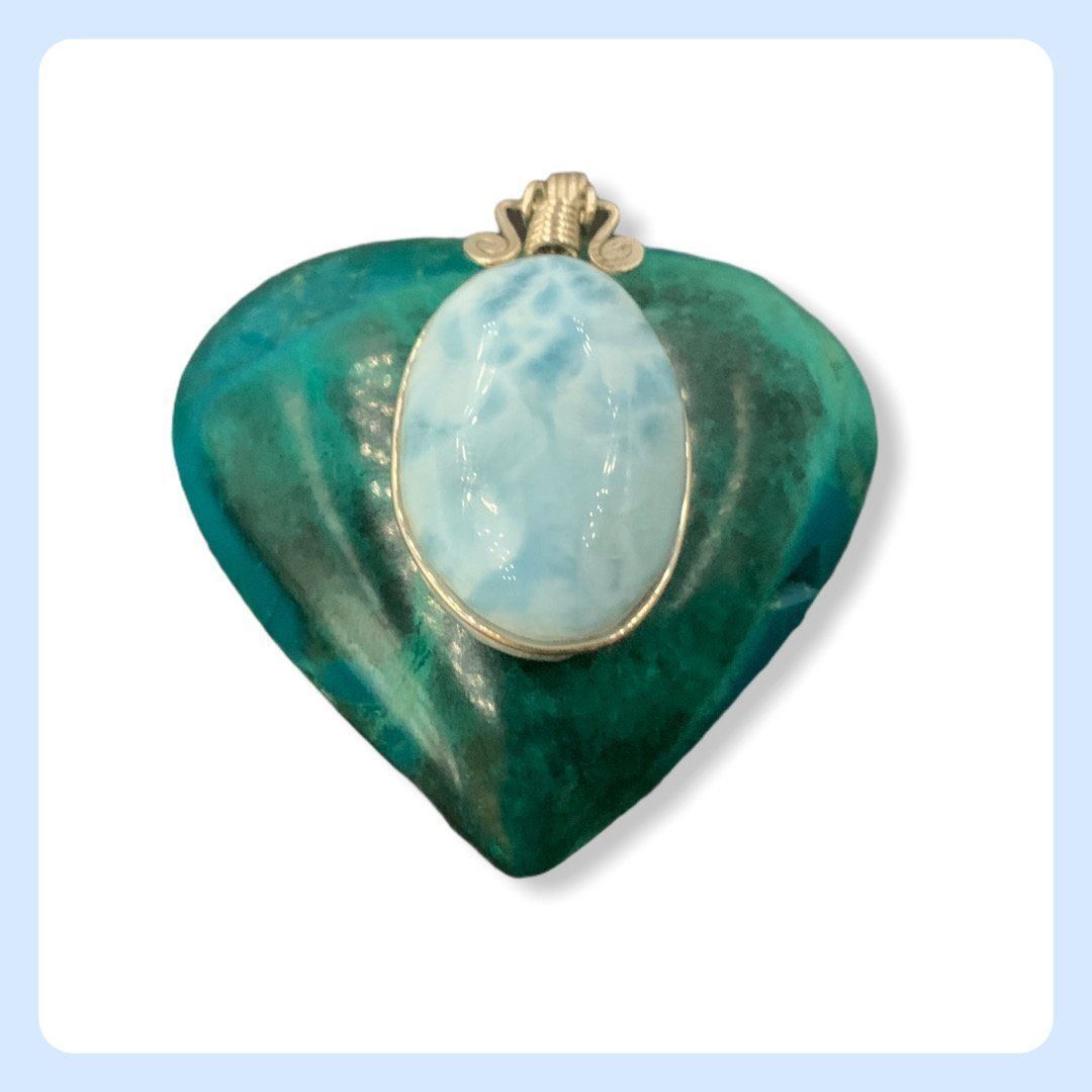 Ciondoli: Larimar AA Anhänger, Larimar AA Kette – Nuovo e nell'imballaggio originale da Zürich venduto da Mevas_Silber 2