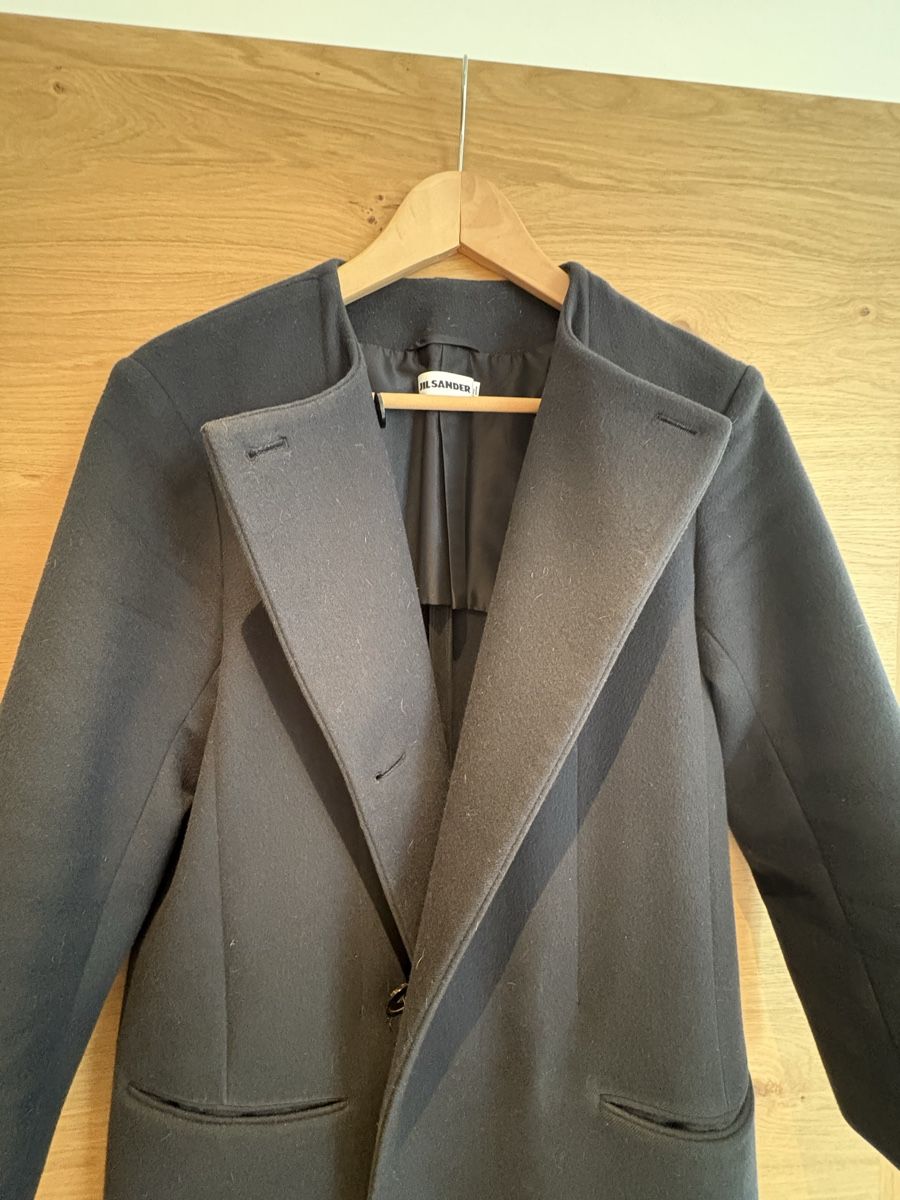 Jil Sander Cappotti: Jil Sander wool coat dark blue – Usato da Zuoz venduto da stumholm 3