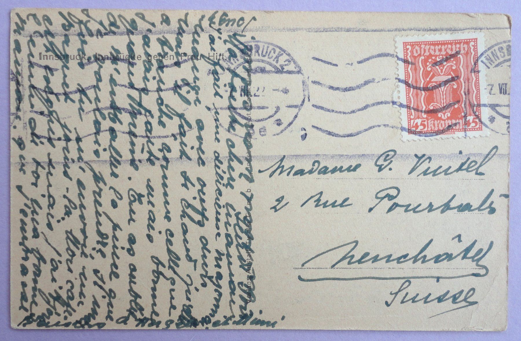 Cartoline postali: Innsbruck, Innbrücke – Difettoso da Fétigny venduto da Billy2miny 1