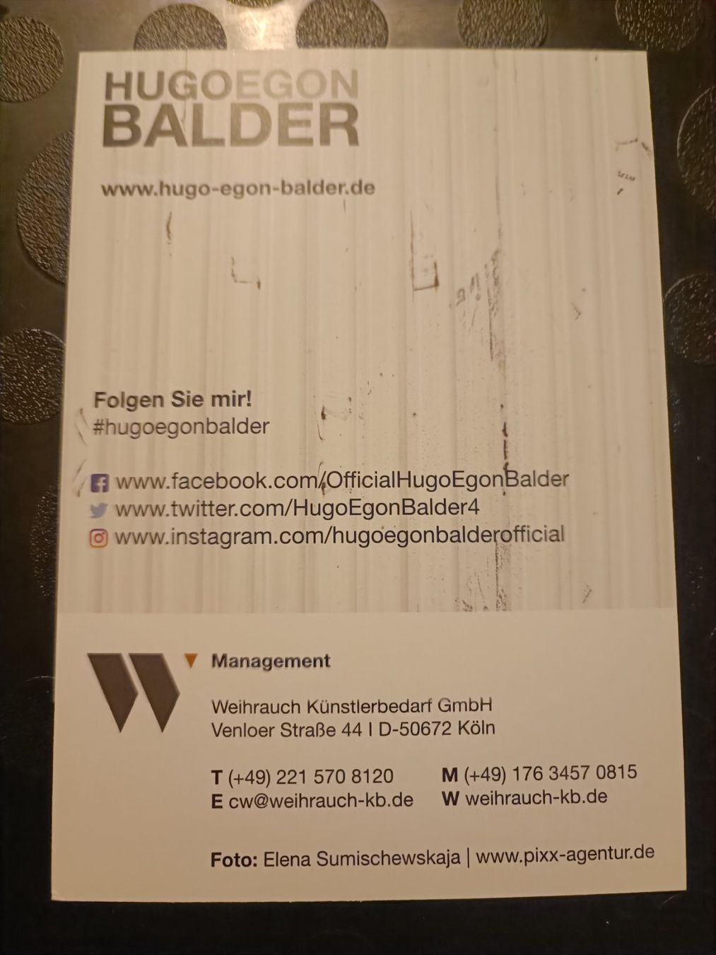 Autogramme: Hugo Egon Balder - signierte Autogrammkarte – Gebraucht aus Menziken von Artographs 1