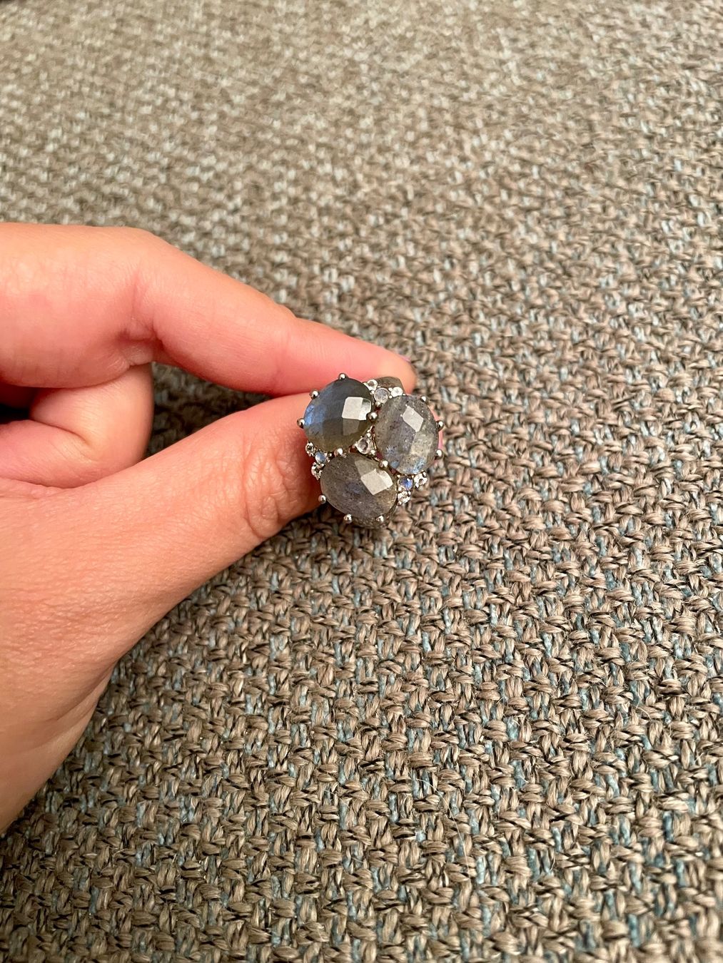 Anelli: Ring mit Labradorit Steinen, 925 Silber – Usato da Zürich venduto da doeni95