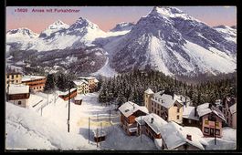 AK Arosa, Teilansicht mit Furkahörner im Winter