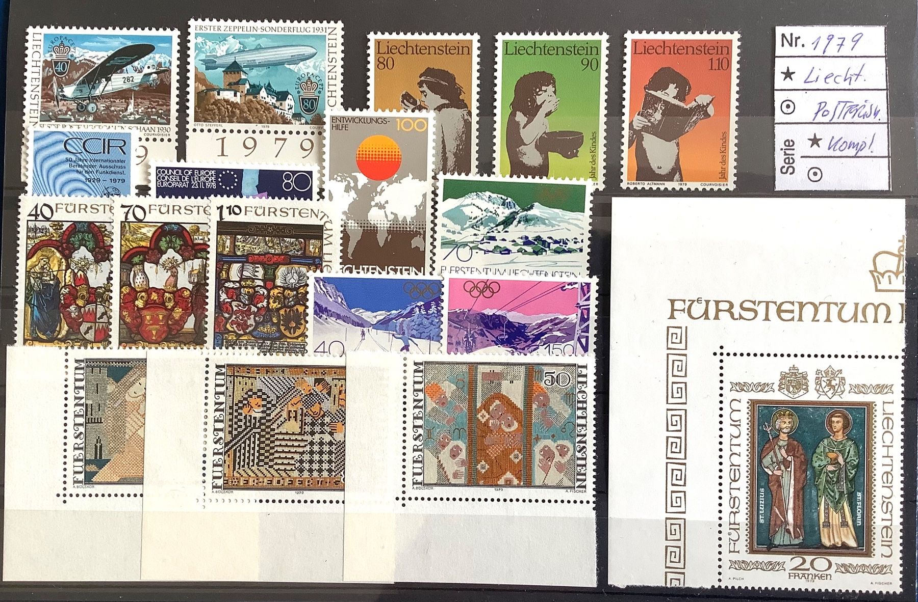 Tutti i francobolli: 1979  Liechtenstein Jahresausgabe Postfrisch ** – Nuovo (secondo la descrizione) da Liestal venduto da Skunk02