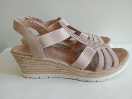 Rieker Damen Sandalen Gr 37 Top Zustand  Rosa / Beige / Nude