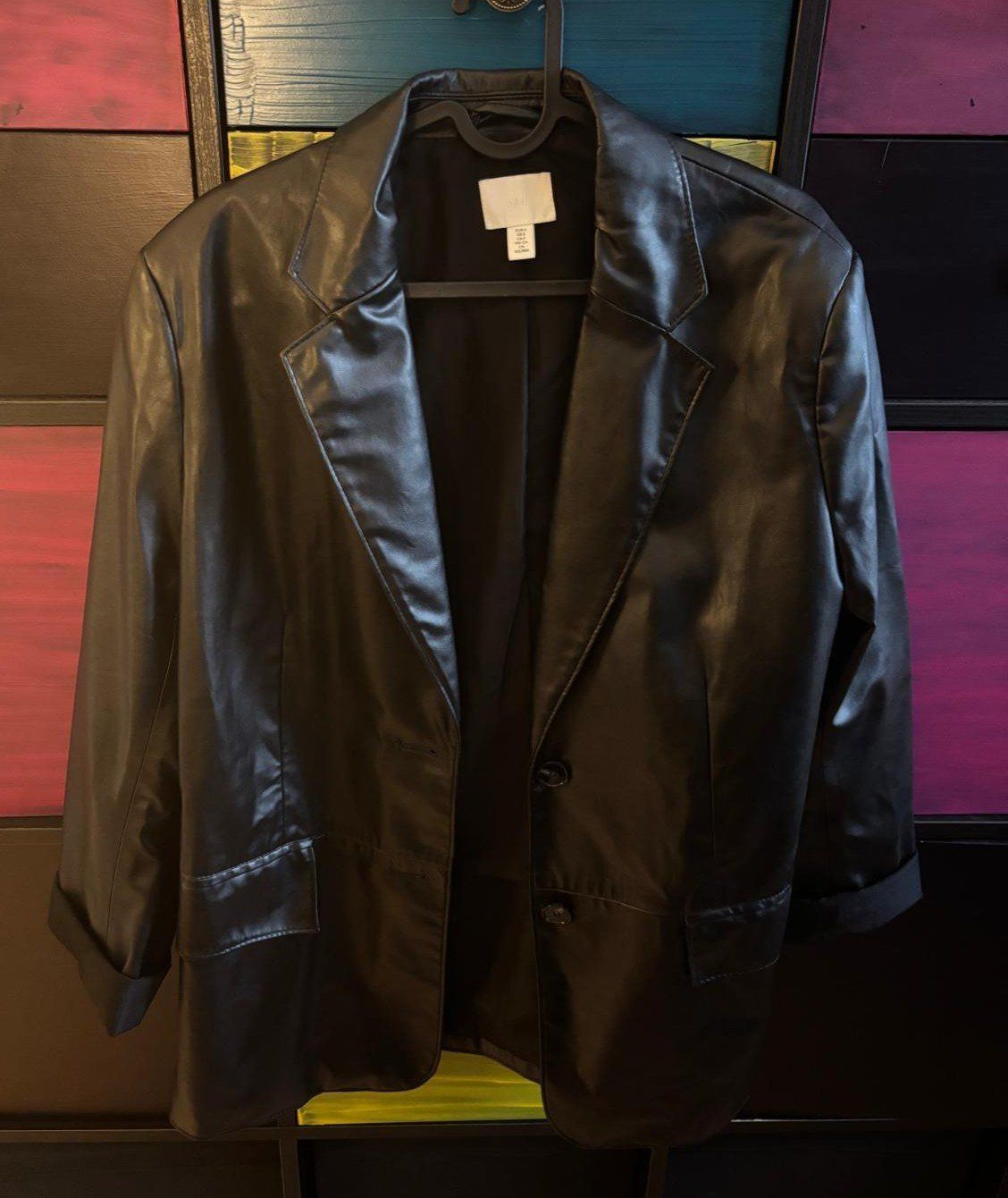 H&M Giacche: Schwarzer Blazer im Lederlook, H&M, Gr. S – Usato da Bülach venduto da reaos 1