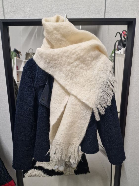 Echarpe Mohair et Soie Gris Petit modèle - Echarpe en laine