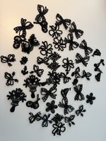 Spitzen Applikationen Set schwarz diverse Motive neu