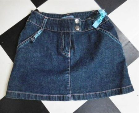 ca Gr. 110 116 Jeansrock rosa Nähte Bund einfach 25cm L 26cm