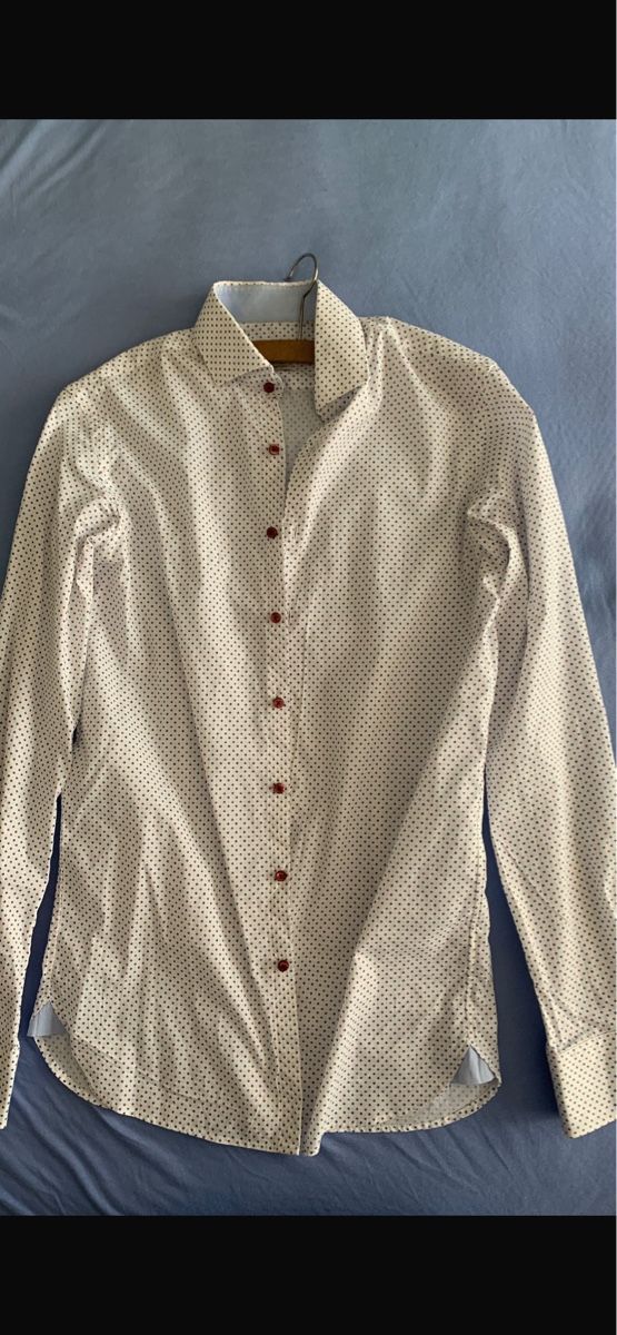 Paul Kehl Camicie: Herren Hemd weiss mit Punkten – Usato da Herisau venduto da ali_hrd9