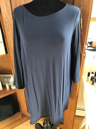Damen LangarmNachthemd blau dunkel Rundhals gebraucht